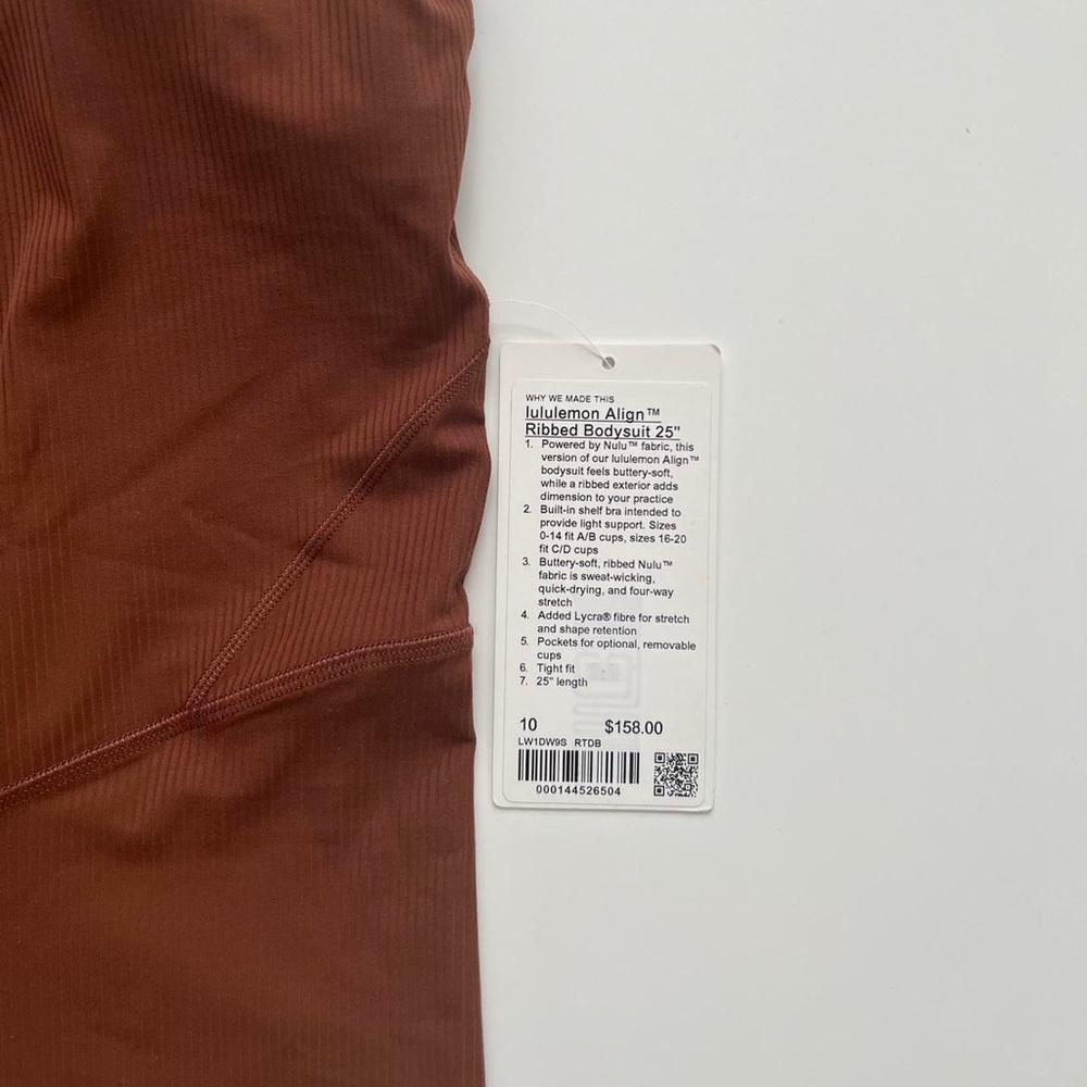 NWT Lululemon align ribbed bodysuit 25” in roasted brown size 10 - Picture 5 of 8
